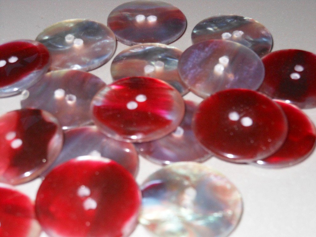 Plum Purple Faux Mother of Pearl Buttons Large Plastic Two Hole Flat Sew-On Jackets Sweaters Coats