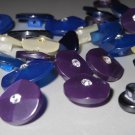 Rhinestone Center Pearly Shank Buttons Cobalt Blue White Purple Fancy Decorative for Sewing Jewelry