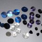 Rhinestone Center Pearly Shank Buttons Cobalt Blue White Purple Fancy Decorative for Sewing Jewelry