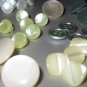 Small Pearly Baby Sweater Buttons White Cream Light Green Plastic Shank Tops Blouses Sewing Crafts