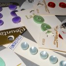 Vintage Carded Buttons Lot Assorted Colors Small Plastic Sew-on Silver Orange Baby Blue Mint Purple