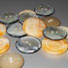 Large Coat Jacket Buttons Faux Mother of Pearl White Black Yellow Iridescent Flat Sew-On Craft Hobby