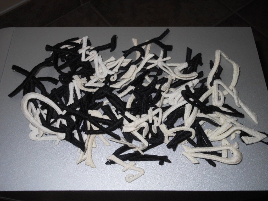 Lot of Random Letters and Numbers Appliques Sew-On Embroidered Black White Sewing Crafts Hobbies