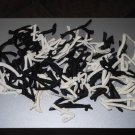 Lot of Random Letters and Numbers Appliques Sew-On Embroidered Black White Sewing Crafts Hobbies