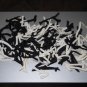 Lot of Random Letters and Numbers Appliques Sew-On Embroidered Black White Sewing Crafts Hobbies