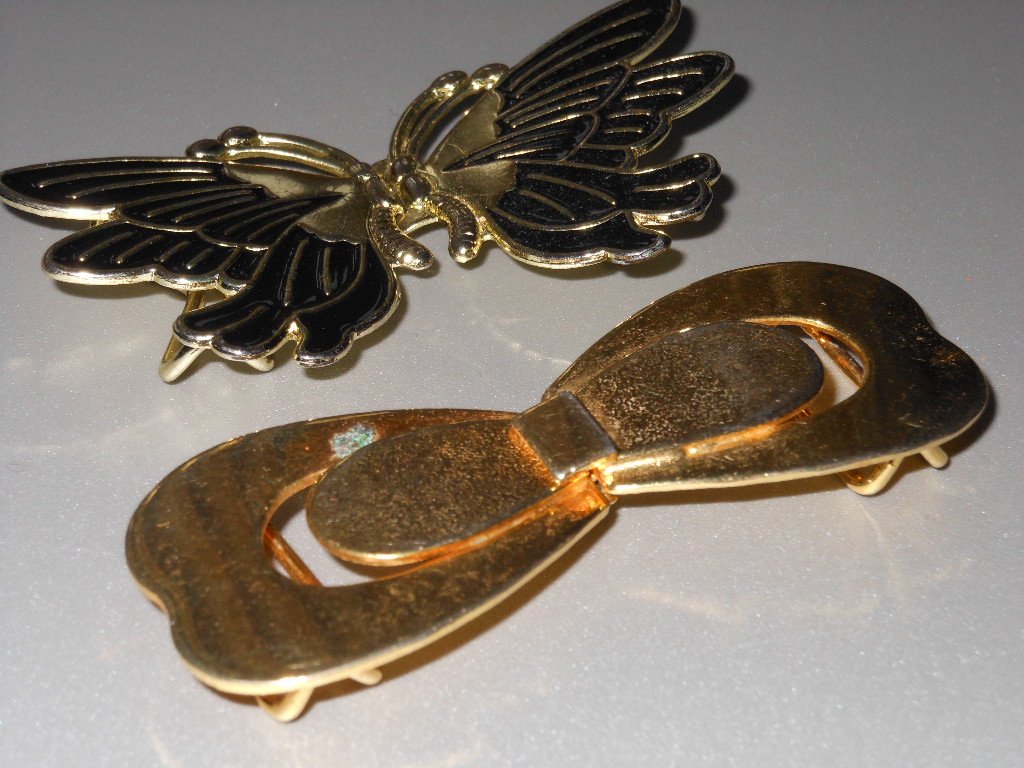 Gold Tone Belt Buckles Butterflies Buckles 80s Retro DIY Elastic Self Fabric Belt Sewing Clothing