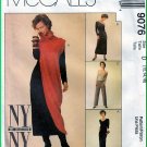 McCall's 9076 Sewing Pattern Sz 12-16 Misses' Trendy Dress Top Tunic Pants Asymmetrical Cowl Neck