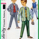 Simplicity 4836 CUT Vintage Sewing Pattern Sz 6 Boys' Suit Jacket Blazer Vest Pants Trousers Formal
