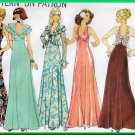 Simplicity 7229 CUT Vintage Sewing Pattern Sz 12 Misses' Long Evening Halter Dress Ruffles Jacket