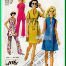 Simplicity 8278 CUT Vintage Sewing Pattern Sz 8 Misses' Belted Dress Tunic Pants Retro 60s 70s Chic