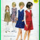 Butterick 4072 CUT Vintage Sewing Pattern Sz 12 Girls' Jumper Dress Easy Neckline Front Pleat Seams