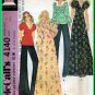 McCall's 4140 CUT Vintage Sewing Pattern Sz 8 Misses' Cute Empire Bodice Tops Dress Retro 70s Chic