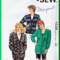 Kwik Sew 1538 Vintage Sewing Pattern Sz XS-XL Sweater Knit Cardigan Retro 80s Boyfriend Cardigan