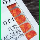 OPI Nail Polish Stickers Peacock AP103 Red Yellow Peacock Feathers Pattern Real Lacquer