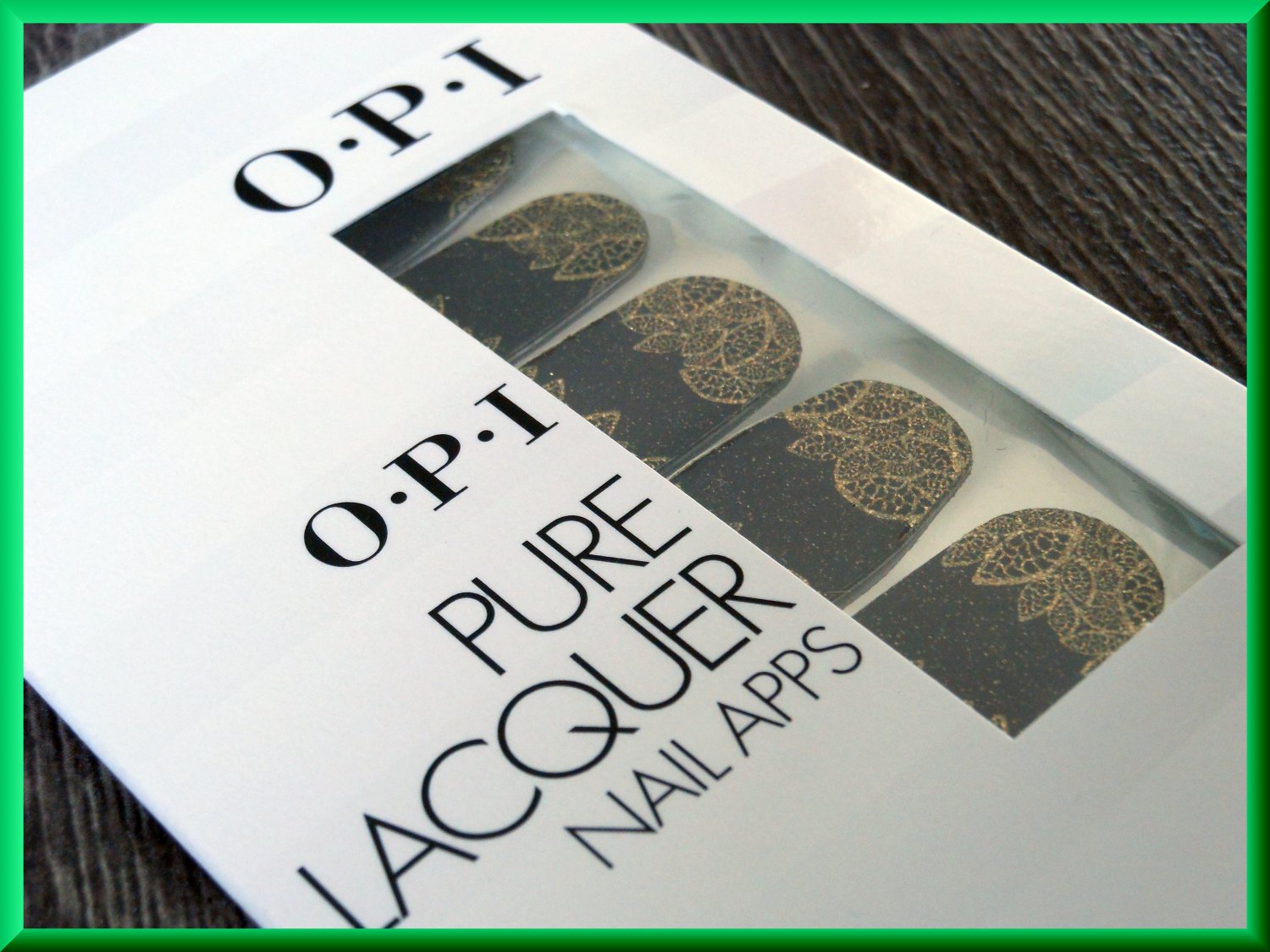 OPI Nail Polish Stickers Gold Lace AP111 Fancy Glitter Leaves Sparkle Pattern Real Lacquer