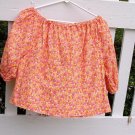 Peasant Blouse - Orange Floral