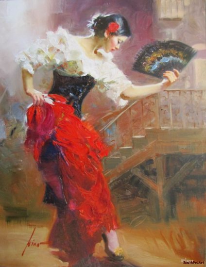 DAENI PINO SPANISH DANCER Royo EMBELLISH CANVAS tango