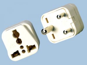 India Universal Plug Adapter - 3 Round Prong Plug Adapter Fits To Plugs from most countries