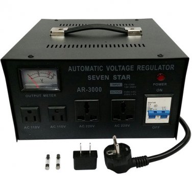 AR3000 3000 Watt Voltage Converter Stabilizer 110V to 220V or 220V to 110V