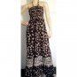 BLACK WHITE COTTON HALTERNECK LONG SUMMER MAXI DRESS UK SIZE 12, US SIZE 8