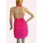 PINK BABYDOLL RUFFLE HALTERNECK MINI COCKTAIL PARTY SUMMER EVENING DRESS UK SIZE 12-14, US SIZE 8-10