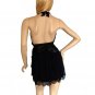 BLACK BABYDOLL RUFFLE HALTERNECK MINI PROM COCKTAIL PARTY SUMMER EVENING DRESS UK 8-10, US 4-6