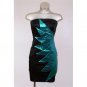 BLACK TEAL BOOBTUBE COCKTAIL EVENING MINI PROM BODYCON BODY CON CLUBWEAR PARTY DRESS UK 10, US 6