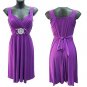 WOMENS BLUE BUCKLE EVENING COCKTAIL MINI CLUBWEAR PARTY PROM DRESS UK 8-10, US 4-6