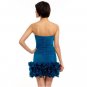 TEAL STRAPLESS BANDEAU WIGGLE HEM EVENING COCKTAIL MINI CLUBWEAR PARTY PROM DRESS UK 12-14, US 8-10