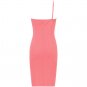 PEACH RUFFLE FRILL BEADED EVENING MINI BODYCON PROM COCKTAIL CLUBWEAR PARTY DRESS UK 8-10, US 4-6