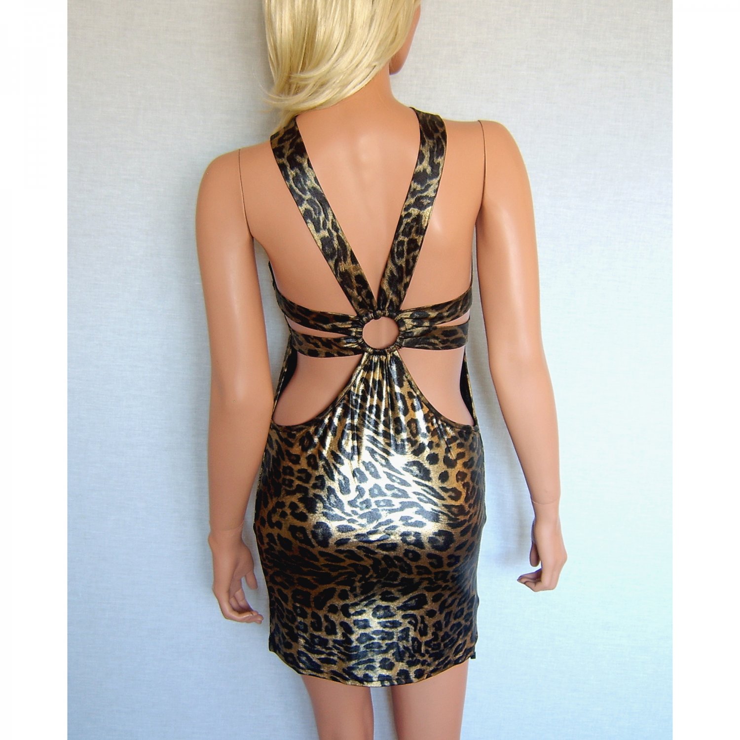 LEOPARD ANIMAL PRINT EVENING MINI BODYCON BODY CON CLUBWEAR PARTY DRESS