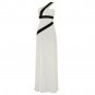 WOMENS LADIES WHITE BLACK ASYMETRIC LONG EVENING PARTY PROM MAXI GOWN DRESS UK 12-14, US 8-10