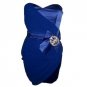 STRAPLESS BLACK DRAPE JEWEL BOW EVENING COCKTAIL BODYCON CLUBWEAR MINI PROM PARTY DRESS UK 14, US 10