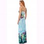 KDK LONDON WOMENS AQUA BLUE HALTERNECK LONG SUMMER EVENING CASUAL DAY MAXI DRESS UK 8-10, US 4-6