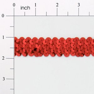 5 Yards RED 7/8" Stretch Sequin Trim