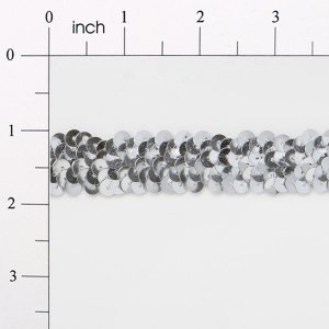 5 Yards SILVER 7/8" Stretch Sequin Trim