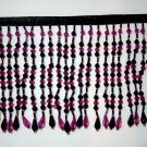 5" Hot Pink & Black Beaded Fringe Lamps, Costumes, Crafts