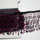 SALE-5 Yards 5" Hot Pink & Black Beaded Fringe Lamps, Costumes, Crafts
