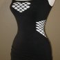 Black Fishnet Waist Tunic Tank Top Shirt Punk Rock