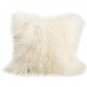 20 x 20 Natural White Mongolian Fur Sheep Shaggy Pillow
