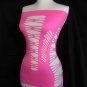 Hot Pink Fishnet Strappy Tube Top Tank o/s