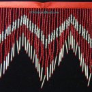 6.5" Chevron Red & Silver Glass Seed & Bugle Bead Beaded Fringe Lamps, Costumes, Crafts