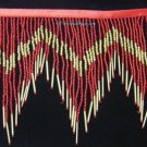 6.5" Chevron Red & Gold Glass Seed & Bugle Bead Beaded Fringe Lamps, Costumes, Crafts