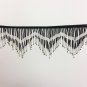 5 Yard Bolt-6" Black & Silver Glass Seed Bead & Bugle Chevron Beaded Fringe Lamp Home Decor Trim