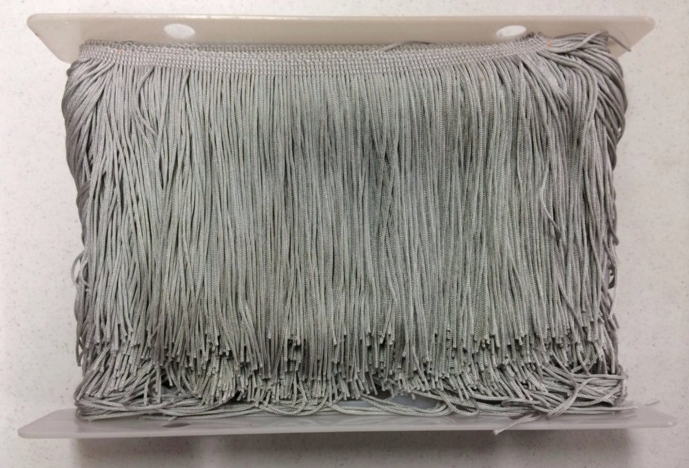 20 Yd Bolt6" Light Gray Grey Fabric Fringe Trim By the Yard
