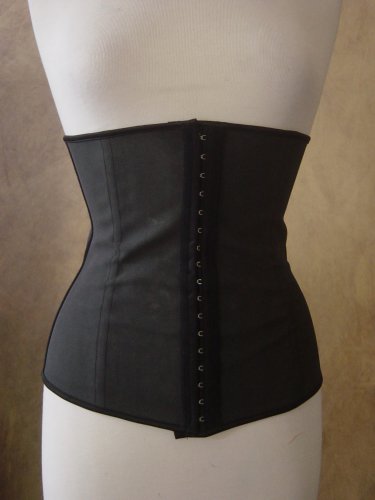 L Seamless Body Shaper Waist Training Corset Cincher Latex Black Steel Boned