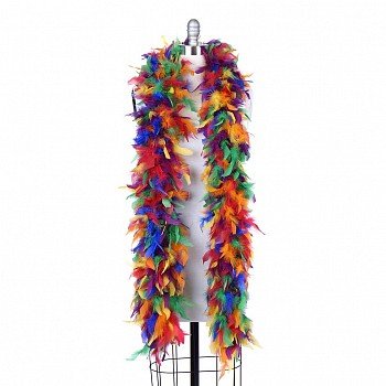120 g gram gm 6ft RAINBOW MIX Chandelle Feather Boa Halloween Costume Mardi gras