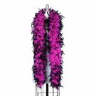 120gm gram  Black Tipped Fuchsia Hot Pink Chandelle Feather Boa Halloween Costume Mardi gras