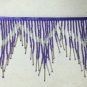 6.5" Chevron Purple & Silver Glass Seed & Bugle Bead Beaded Fringe Lamps, Costumes, Crafts