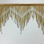 By Yard-6.5" Chevron Gold/Silver Glass Seed Bugle Bead Beaded Fringe Lamps Costumes Crafts